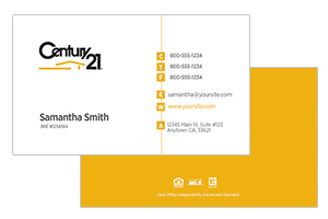 Century 21 realty business cards