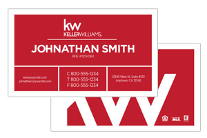 Modern Keller Willimas custom design business cards
