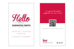Business Cards for Keller Williams realtor and agents