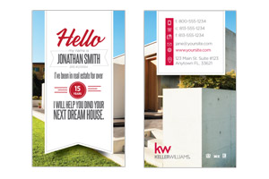 Simple modern business cards for Keller Williams agents