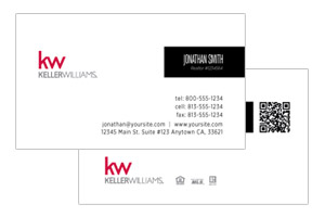 Pre-designed modern business card designs for Keller Williams agents