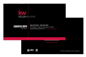 Pre-designed Keller Williams agents business cards design and print