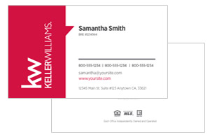 Agent business cards for Keller Williams realtors