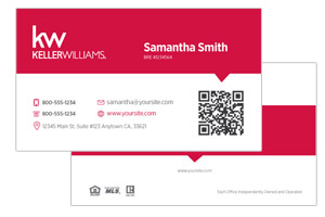 Sleek business card design for Keller Williams realtors