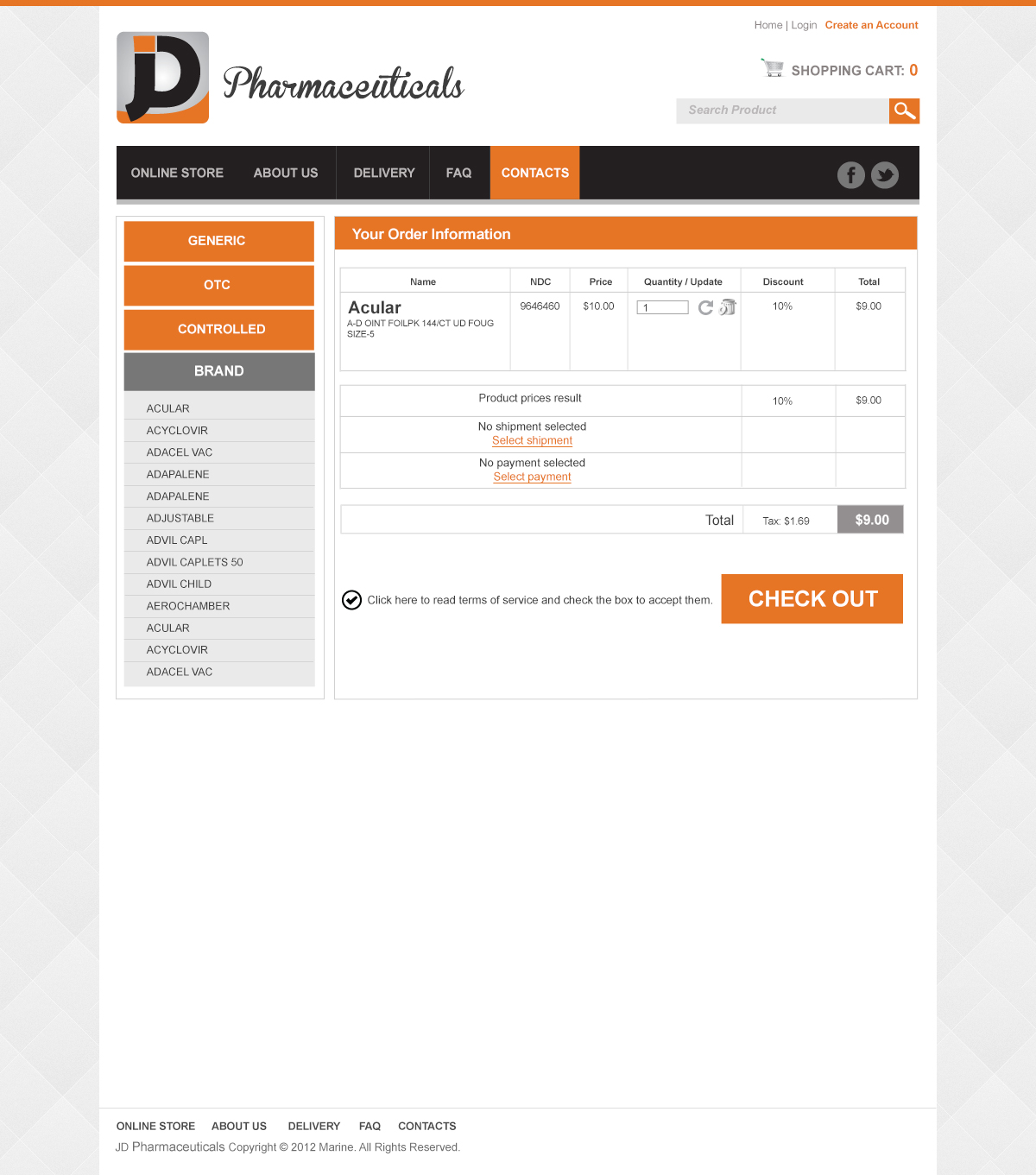 JD-Pharmaceuticals checkout and product page design